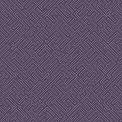 Abstract violet geometrical seamless pattern. Maze. Labyrinth.