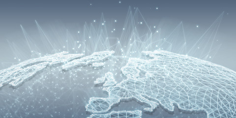 Earth network interface 3D rendering