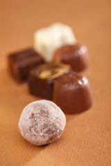 group of chocolate truffles