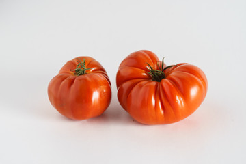 heirloom tomatoes on white