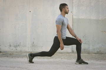 Young black male warming up