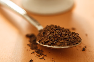 spoonful of chocolate powder