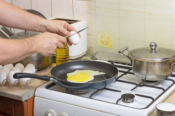 Fried eggs. Close-up