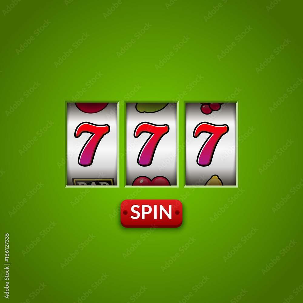 Wall mural lucky seven 777 slot machine. casino vegas game. gambling fortune chance. win jackpot money