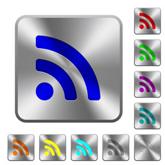 Radio signal rounded square steel buttons