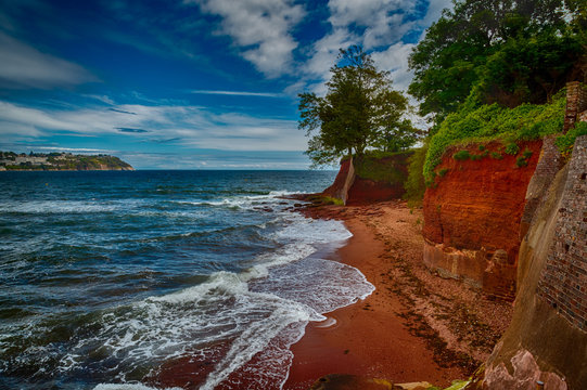 HDR shot of the Torquay coast, Devon, England, UK