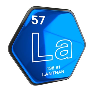 Lanthan Element blau
