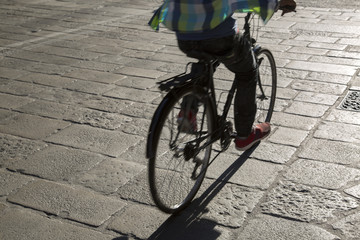 Cyclist on Street, Bologna
