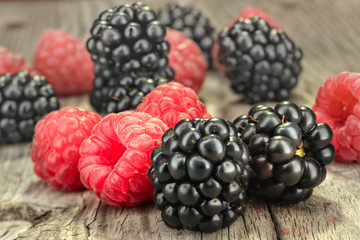 A beautiful selection of blackberries and raspberries