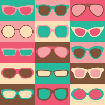 Retro Eyeglasses Checkerboard 