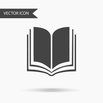 Icon with an image of an open book on a white background. The flat icon for your web design, logo, UI. Vector illustration