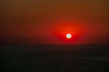 Evening landscape sunset and sea