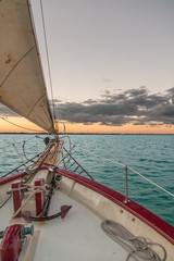 Sailing in the Keys Waiting for Sunset.  Exposure done while in a Sailing Boat in the Keys, USA.