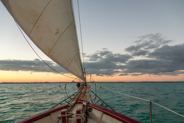 Sailing in the Keys Waiting for Sunset.  Exposure done while in a Sailing Boat in the Keys, USA.