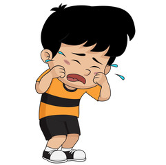 kid crying.vector and illustration.