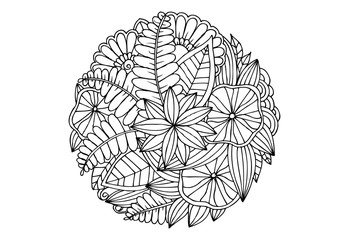 Monochrome floral mandala