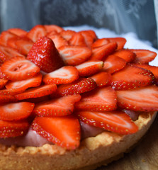 shortcrust pastry with strawberries, strawberry cake