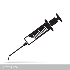 Medical syringe vector icon