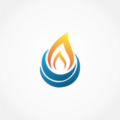 abstract flame icon logo