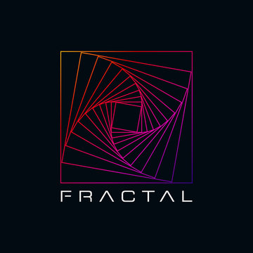 Colorful Fractal Abstract Shape Symbol in black background