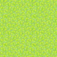 Watercolor seamless lime fruits slices pattern