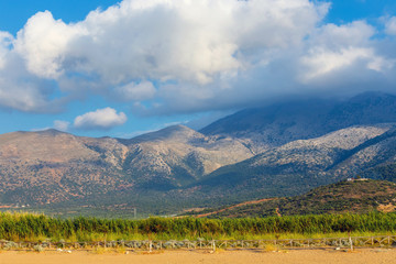 Beautiful mountain landscape of Crete near Malia, Greece