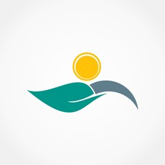 abstract sun landscape logo