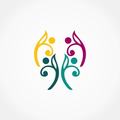 abstract tree people logo