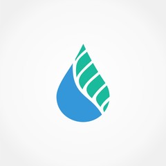 abstract water drop leaf logo