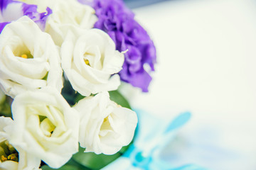 Wedding floristry, The bride is holding a bouquet, the bride's bouquet, Bride with bouquet, wedding day