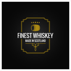 whiskey logo dark label design background