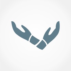 v abstract hand logo