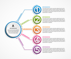 Infographic design organization chart template for business presentations, information banner, timeline or web design.