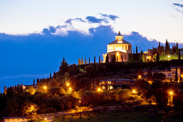 Fototapeta na wymiar Madonna di Lourdes sanctuary in Verona evening view