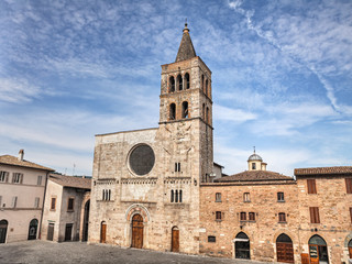 Fototapeta na wymiar Bevagna, Perugia, Umbria, Italy: the ancient church of S. Michele Arcangelo