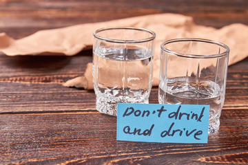 Concept of drunk drivers. Accident as result of alcohol drinking. Do not drink and drive.