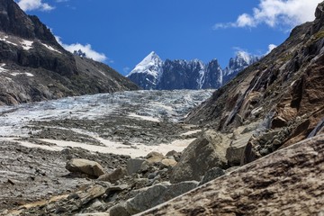 Fototapeta na wymiar Argentiere Glacier in Chamonix Alps, France