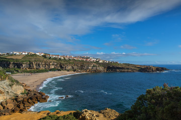 Fototapeta na wymiar Sao Lourenco beach in Ericeira, Portugal.