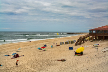 Fototapeta na wymiar Vieira de Leiria beach in Leiria, Portugal.