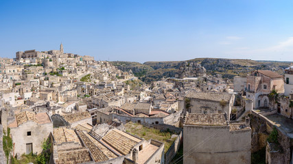 Fototapeta na wymiar Panoramic view of the Sassi of Matera