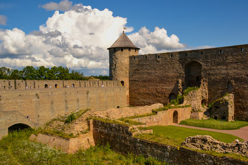 Fototapeta premium Historical monument - the fortress in Ivangorod,