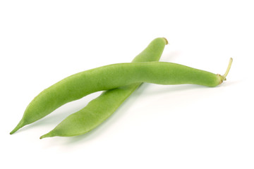 Green beans isolated on a white background
