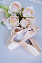 New ballet slippers for classical dance with tulle dress © Kinga