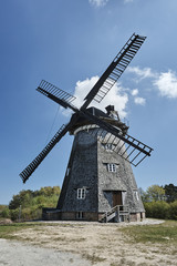 Fototapeta na wymiar Turret windmill in the village of Benz on the island of Usedom, Germany.