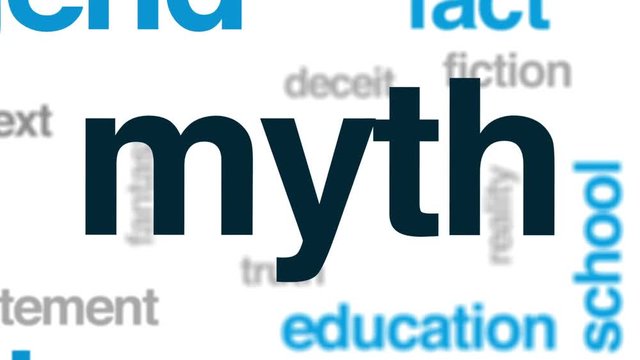 Myth animated word cloud, text design animation.