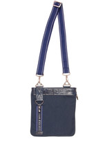 blue bag crossbody, isolated on white, single object