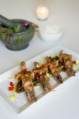 King prawn with Tamarind sauce from Thai cuisine