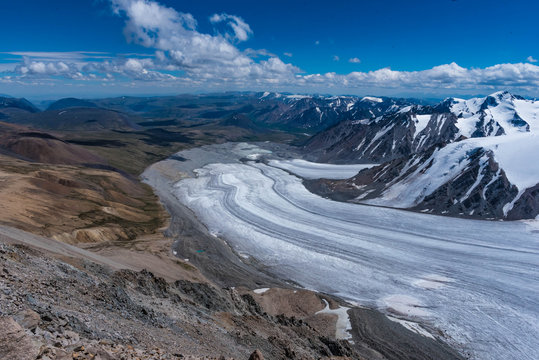 Potanin Gletscher vom Malchin Peak