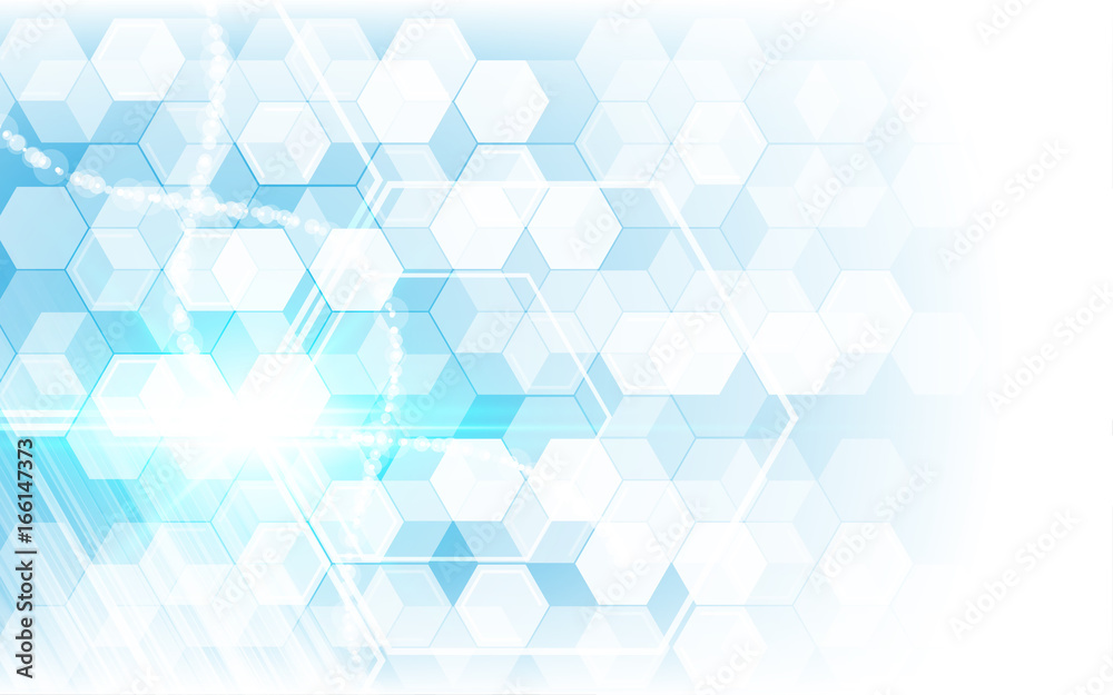Wall mural hi tech futuristic sci fi concept hexagon pattern background