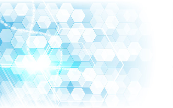 hi tech futuristic sci fi concept hexagon pattern background